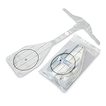 The Prestan Professional Adult Series 2000 Ventilation Lung Bag - 50 pack by Prestan features medical device packaging with a clear plastic sleeve containing a sterile medical instrument with black circular markings.