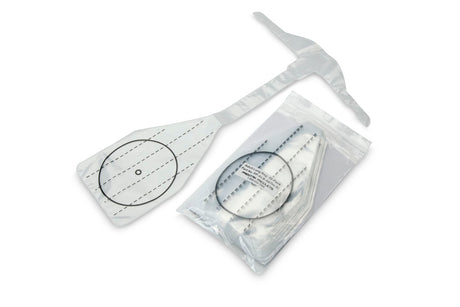 Two sterile medical devices, each with black circular parts, one device in a clear bag and the other laying beside it. These latex-free Prestan Professional Adult CPR-AED Training Manikin Face Shield Lung Bags are designed for use with Prestan's CPR-AED Training.