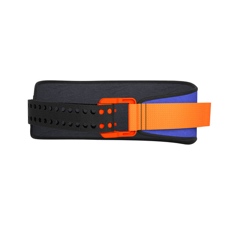 With a design inspired by the SAM Medical SAM Pelvic Sling II Small, this weightlifting belt showcases black and orange straps with a blue padded section, providing both style and secure support.