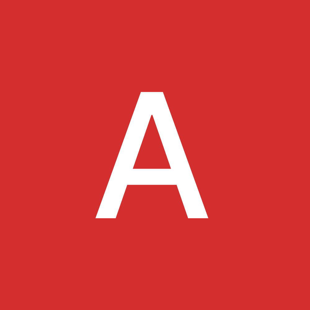 White letter A against a red background