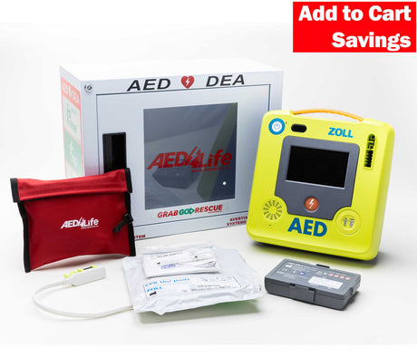 ZOLL AED 3 - Complete Package by ZOLL: includes yellow AED, wall case, red pouch, medical accessories. Enjoy "Add to Cart Savings"!.