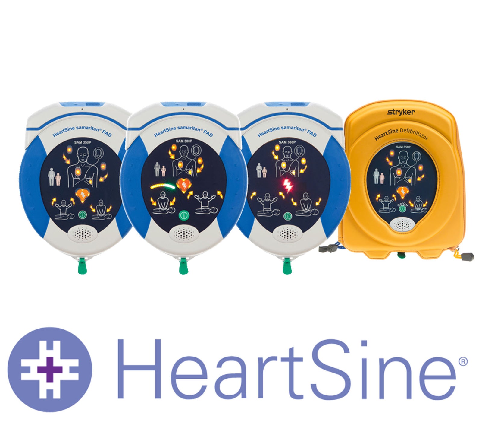 HeartSine samaritan AEDs 350P, 360P and 500 P