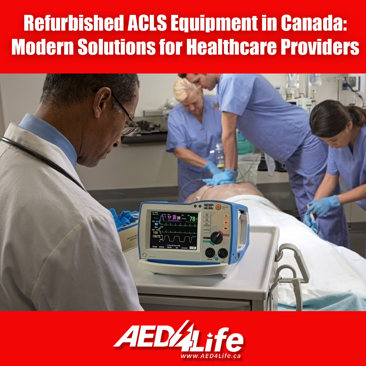 Doctor Looking AT ACLS Monitor