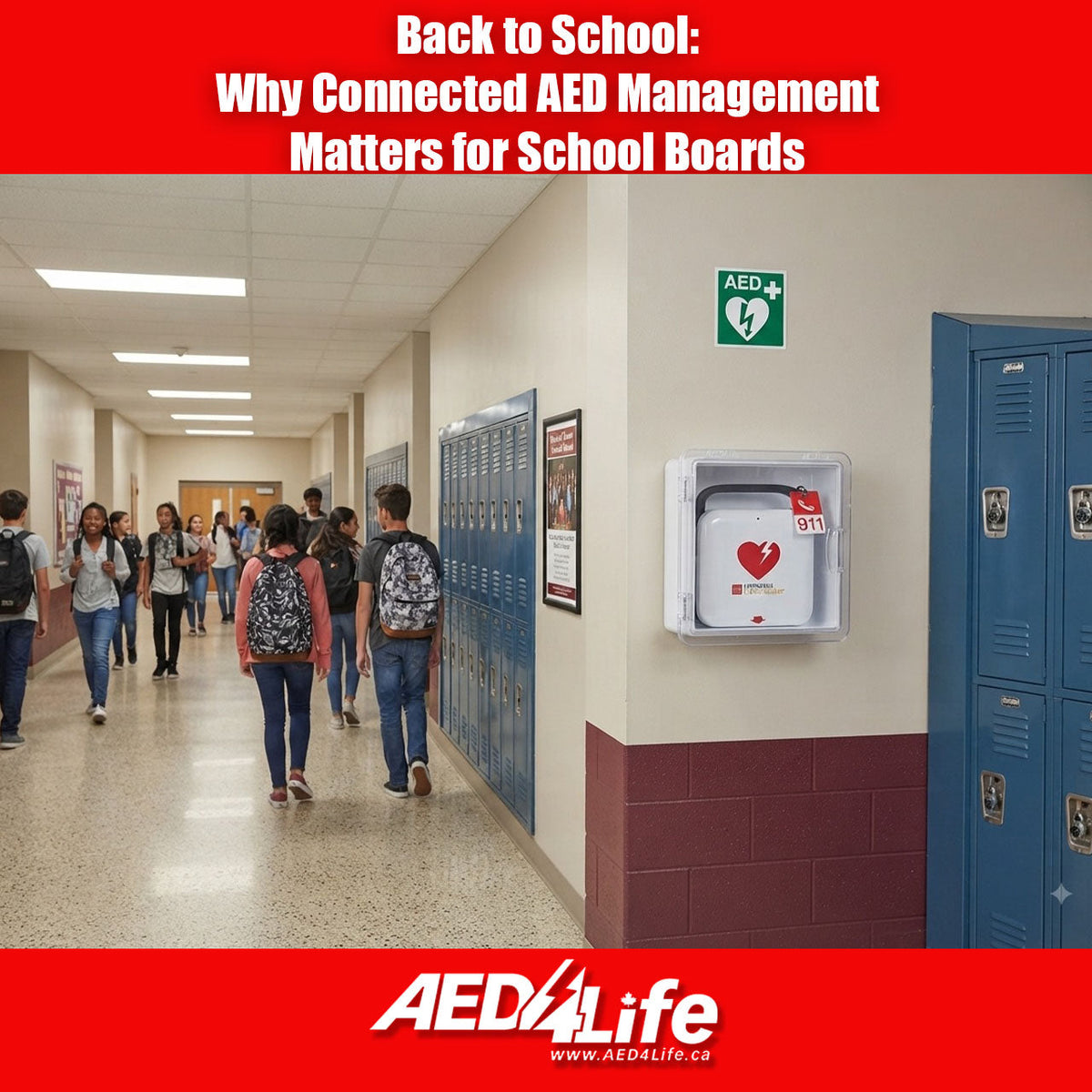 STRYKER CR2 AED On a school wall