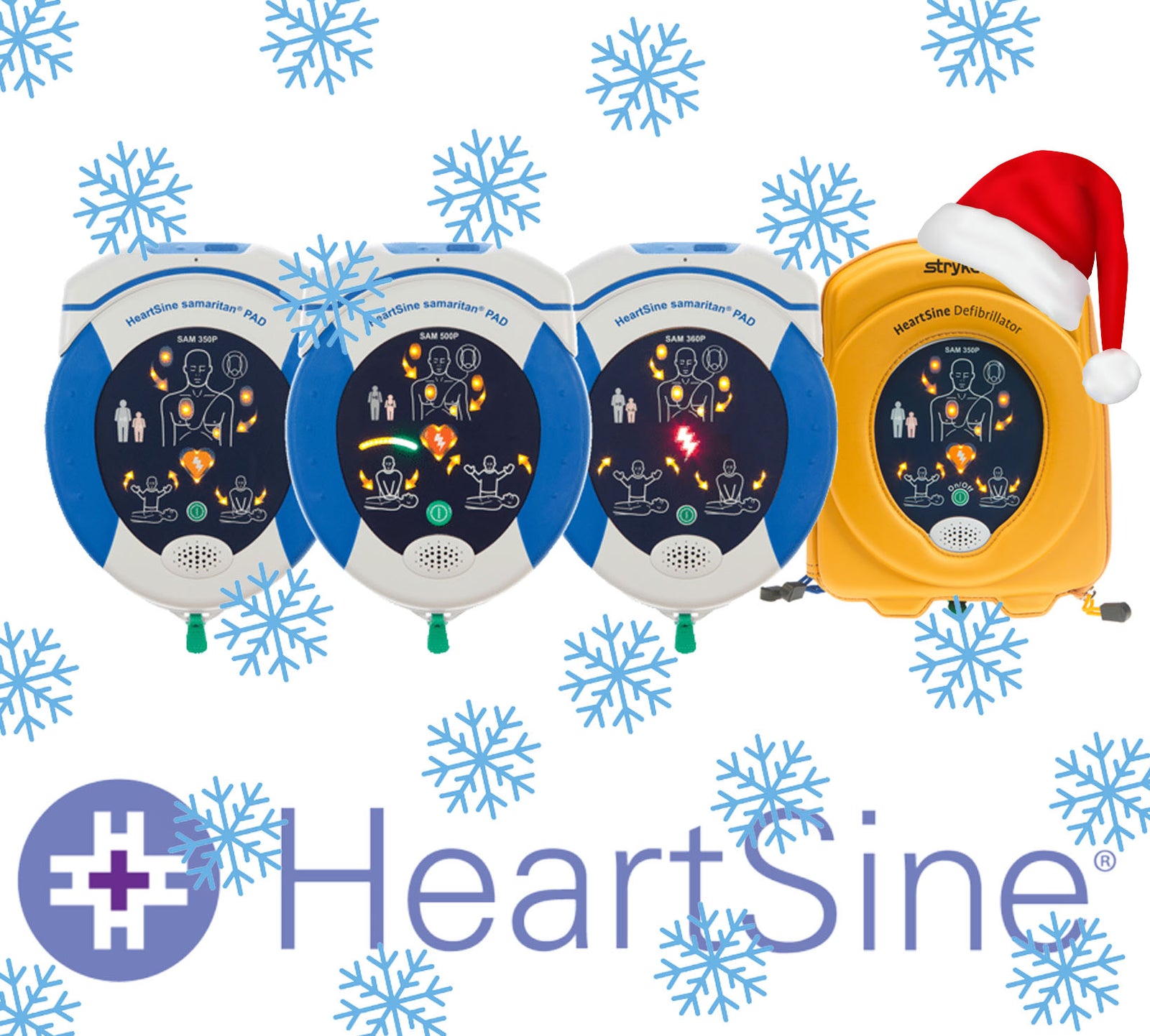 HeartSine samaritan AEDs 350P, 360P and 500 P are the lightest and smallest Health Canada approved AED machines available