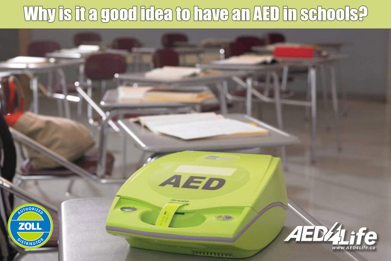 Why is it a good idea to have an AED in schools?