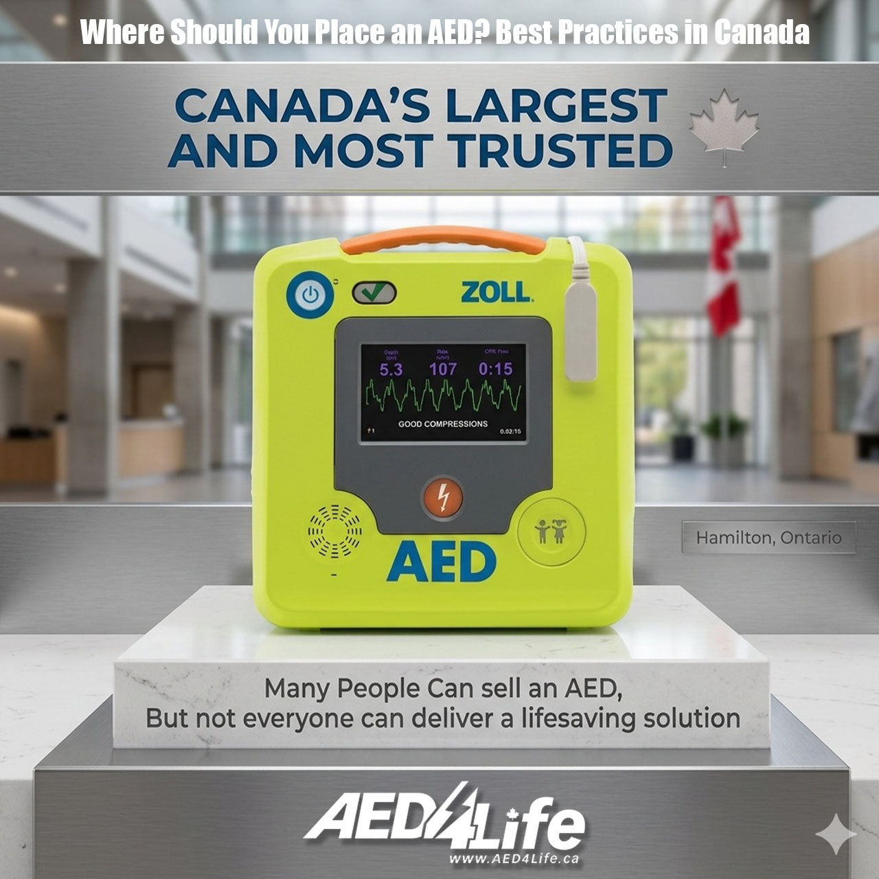 ZOLL AED 3 on a Stand