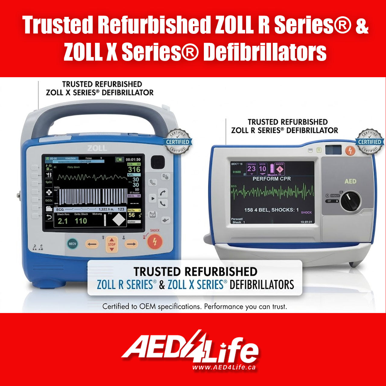 ZOLL X series and R Series units