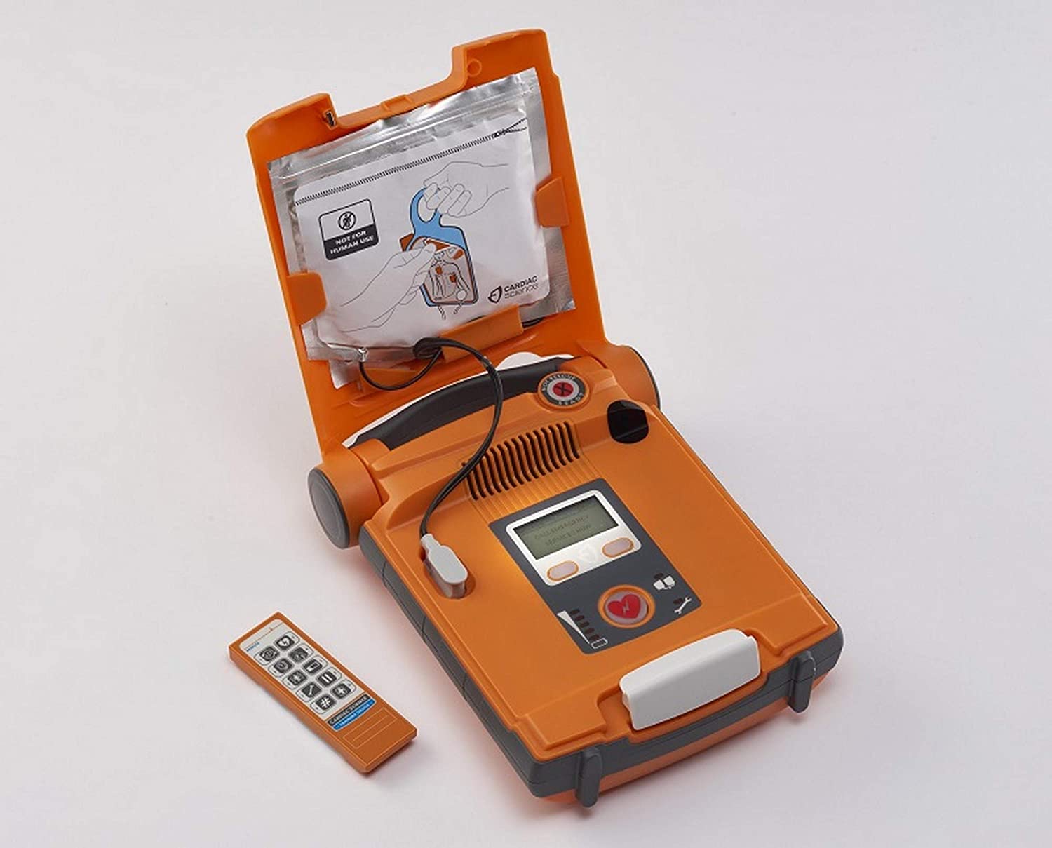 Cardiac Science AED Lid open with remote