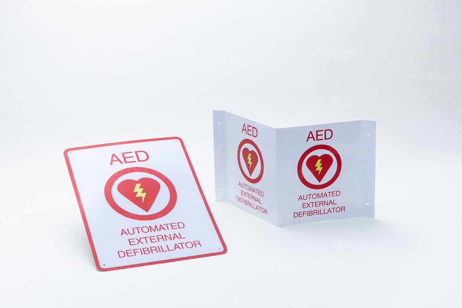 AED sign package - includes one flat wall sign and one 3D sign to give your AED additional exposure.