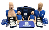 The PRESTAN Instructor Kit& combines our most popular CPR training manikins (two Professional Adults w/ Female Accessory &amp; two Professional Infants) along with two AED UltraTrainers® and a collection of the most commonly used CPR Training Supplies in one single collection, packaged in a heavy-duty canvas bag with wheels; telescoping handle for enhanced portability