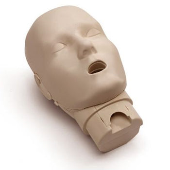 The Head Assembly for the Prestan Adult Manikin, featuring a beige head, is perfect for practicing first aid and resuscitation techniques.