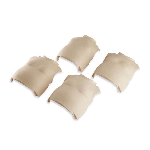 A 4-pack of medium skin torso replacements for PRESTAN Professional Infant Manikin displayed in a grid on a white background.