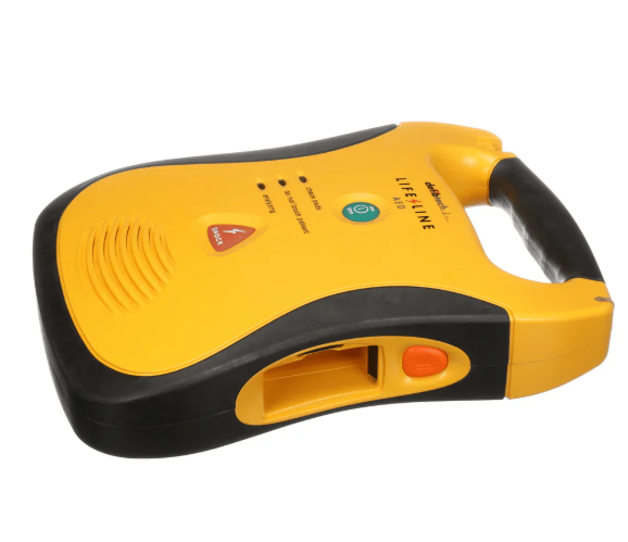 Yellow and black emergency device with 'Lifeline' branding on a white background