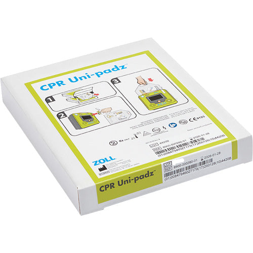 ZOLL AED 3 CPR Uni-padz by ZOLL—defibrillator electrodes with front instruction illustrations, designed for use with the ZOLL AED 3.