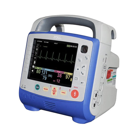 The ZOLL X Series DefibrillatorSeries  by Zoll is equipped with CPR technology and includes a digital screen that displays heart rate, vital signs, and ECG management features.