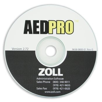 CD du logiciel d'administration ZOLL AED PRO (ZAS)